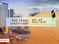Tour Nha Trang- Phan Thiết Mũi Né 5n4d, đường bay từ Hà Nội